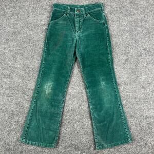 Vintage Wrangler Corduroy Pants Mens Size 27x30 Green Student